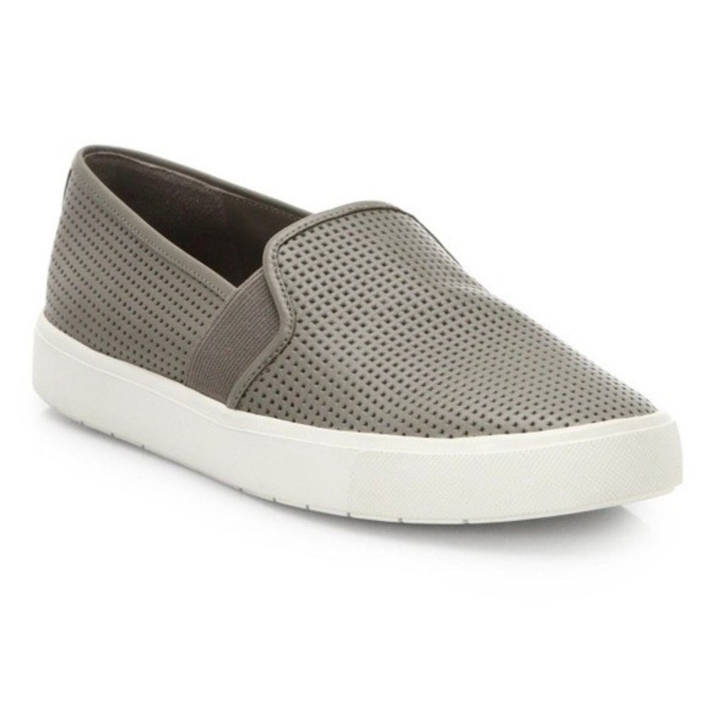 Vince Perforated Leather Blair Sneakers Smokey Gray Woodsmoke Size 7
